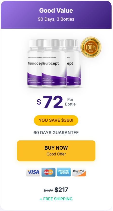 Neurocept 3 bottle package - memory and focus support